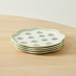 Rhode Dinnerware Salad Plate, Printed Alabaster, Set of 4